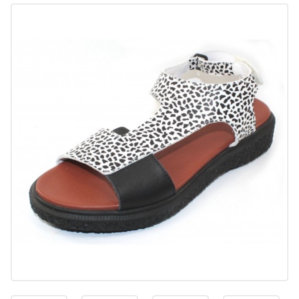 Arche Janaka Embossed Animal Print Leather sandal